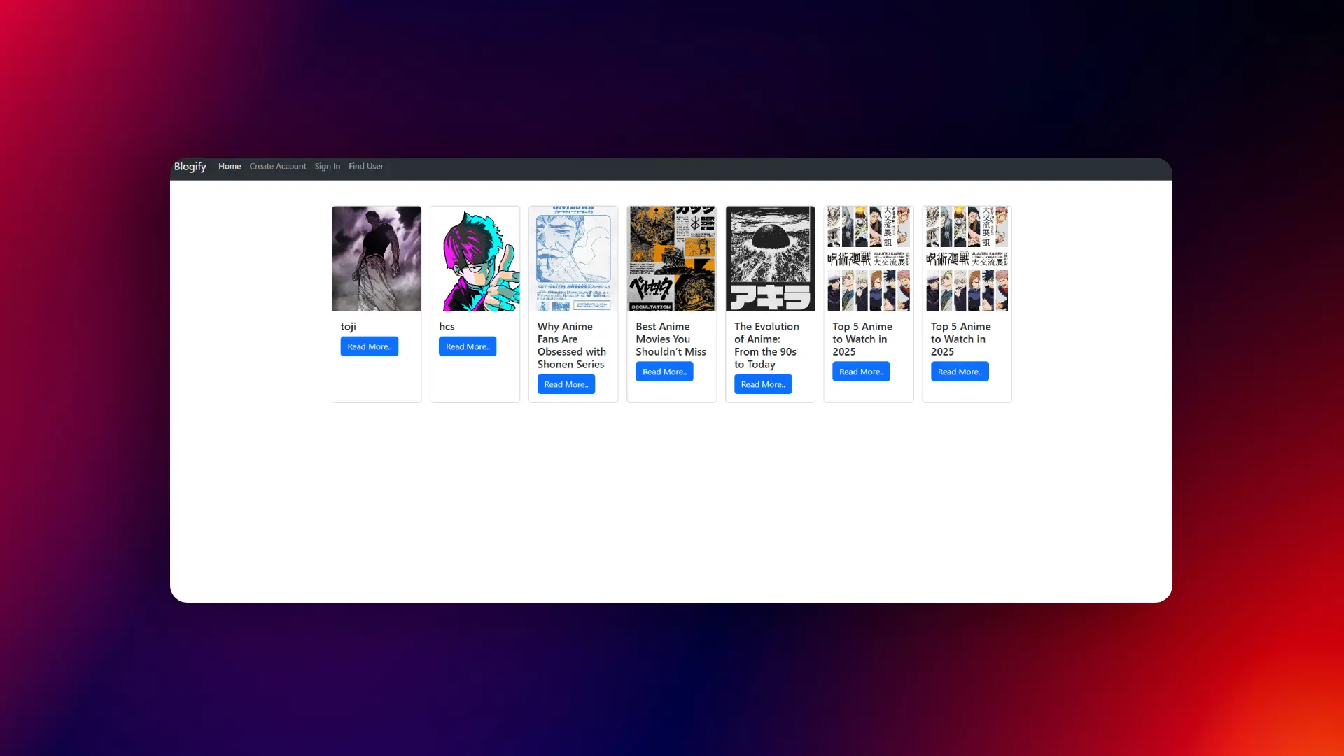 Blogify preview